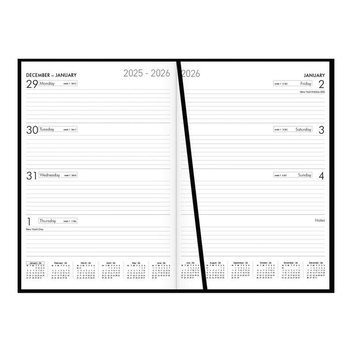 Collins A43 Black Even Year Diary with Ribbon Marker_2