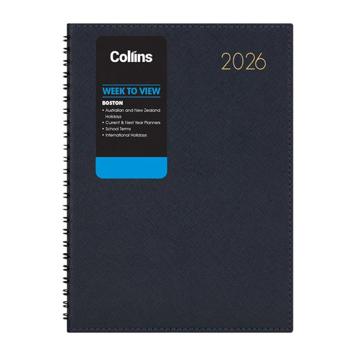 Collins A43 Week To View Diary Navy Even Year 441092_1