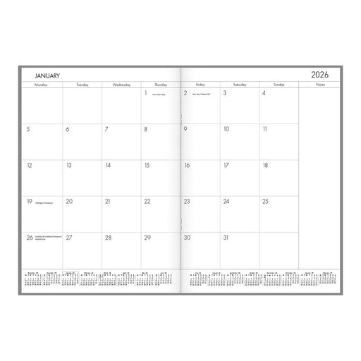Collins A4 Floral Monthly Planner 110460 - Even Year_2