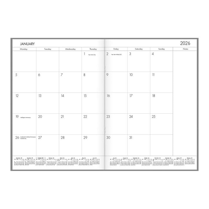 Collins A4 Floral Monthly Planner 110460 - Even Year_2
