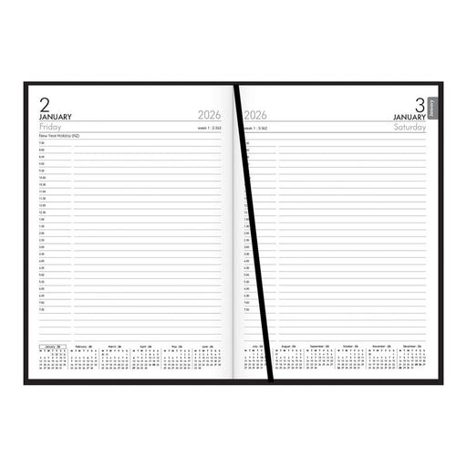 Collins A51A Black Appointment Diary 438026, Even Year_2