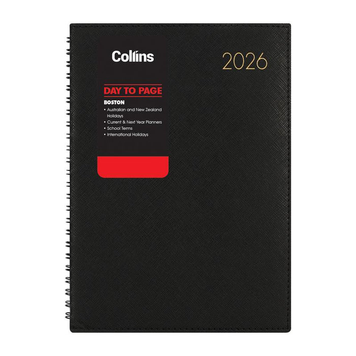 Collins Boston A51 Day-to-Page Diary Black 441033_1