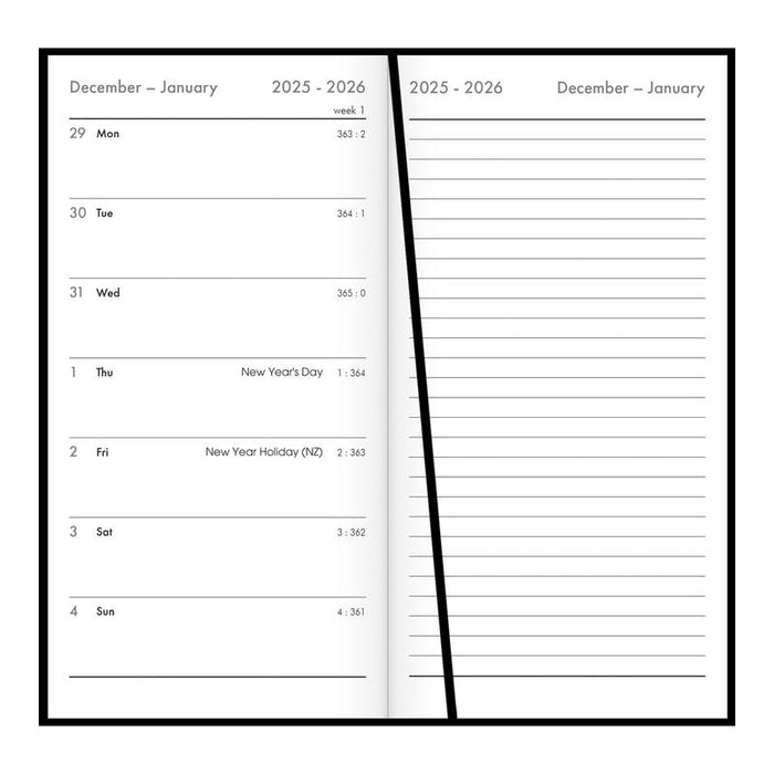 Collins CW7 Black Notes Diary Week to View 152x80mm_2