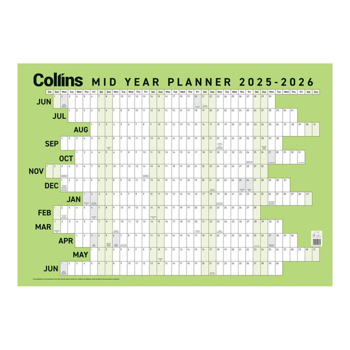 Collins Large Mid Year Planner 2025-2026, Double-Sided 700x990mm_1