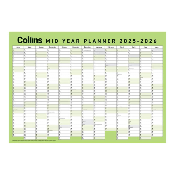 Collins Large Mid Year Planner 2025-2026, Double-Sided 700x990mm_2
