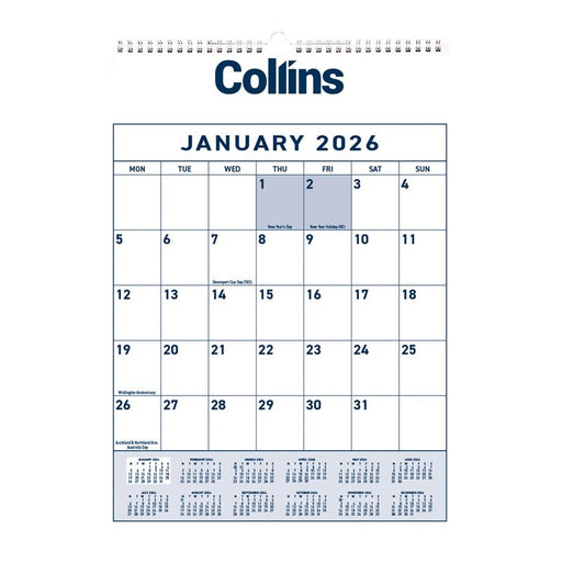 Collins One Month View Calendar 2026 Wiro Bound 441049_1