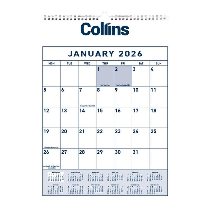 Collins One Month View Calendar 2026 Wiro Bound 441049_1