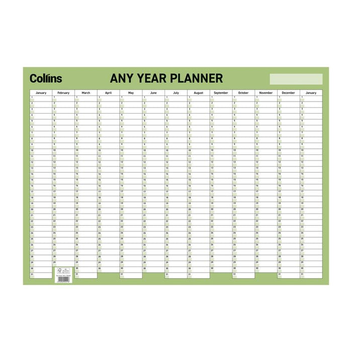 Collins Wallplanner Laminated 695X495mm With Pen Any Year 150683_1