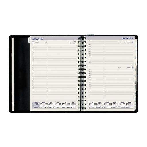 Collins Wiro Tabbed Diary 246x165mm Black Even Year 441627_2