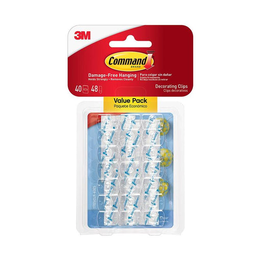 Command Decorating Clips 17026CLR-VP Clear, Value Pack of 40 10283_1