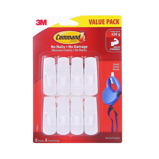 Command Hook 17102-8 Small White, Value Pack of 8 11345_1