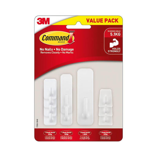 Command Hook 17500-10 Assorted White, Pack of 10 11247_1