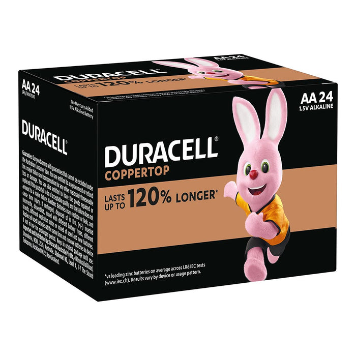 Duracell Coppertop Alkaline AA Battery Bulk Pack of 24