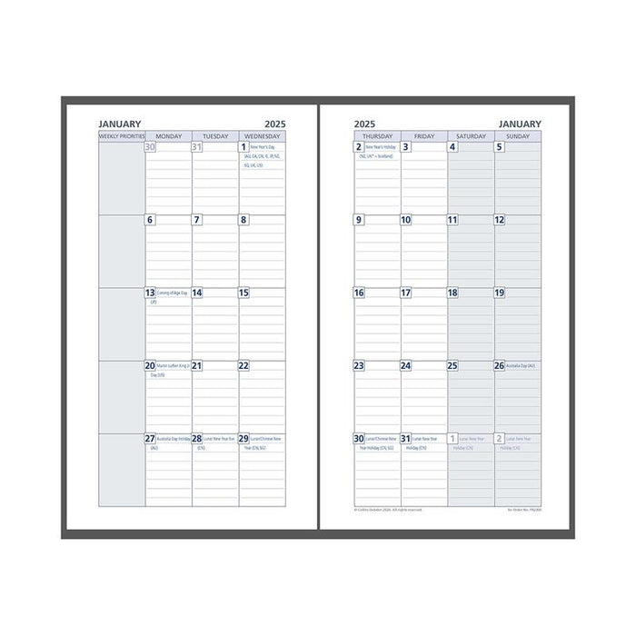 Debden Personal Dayplanner Refill 2025 Month to View CDPR230025_2