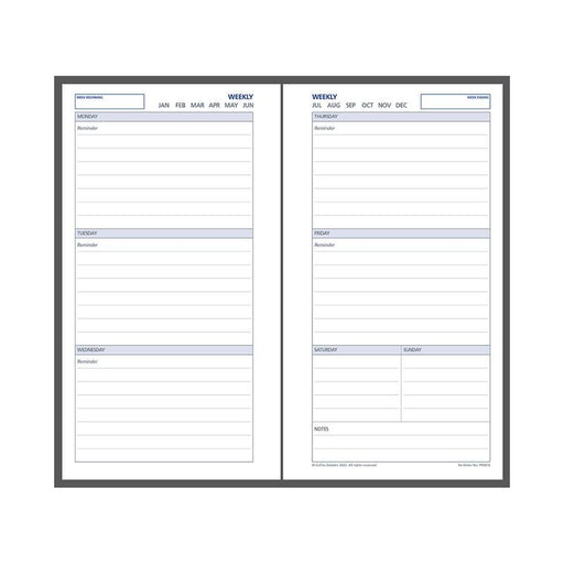 Debden Personal Dayplanner Refill Undated Week to View CDPR2016_2