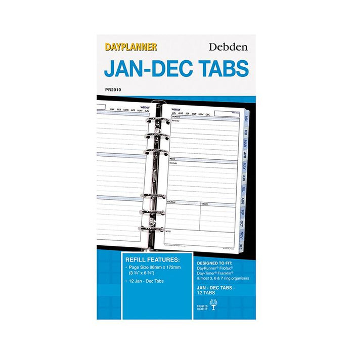 Debden Personal Dayplanner Tabs Jan-Dec CDPR2010_1