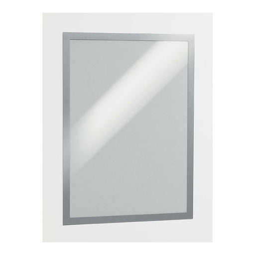 Durable Duraframe Self-Adhesive Sign Holder A3 Silver Pk2 487323_1