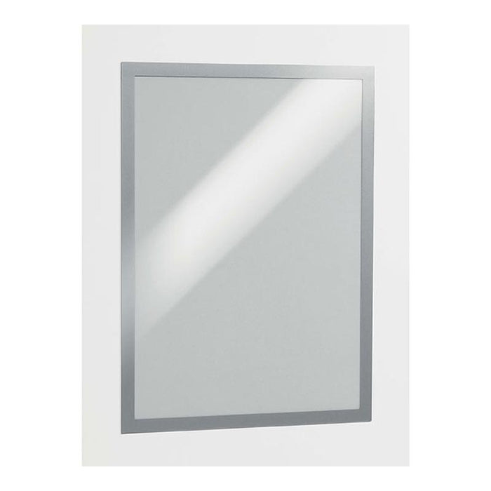 Durable Duraframe Self-Adhesive Sign Holder A3 Silver Pk2 487323_1