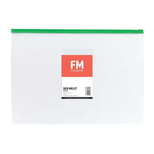 FM A4 Clear PVC Data Wallet with Zip - Assorted Colors 231870_1
