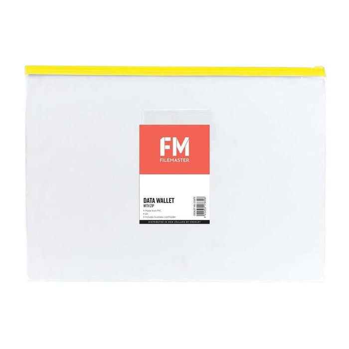 FM A4 Clear PVC Data Wallet with Zip - Assorted Colors 231870_2