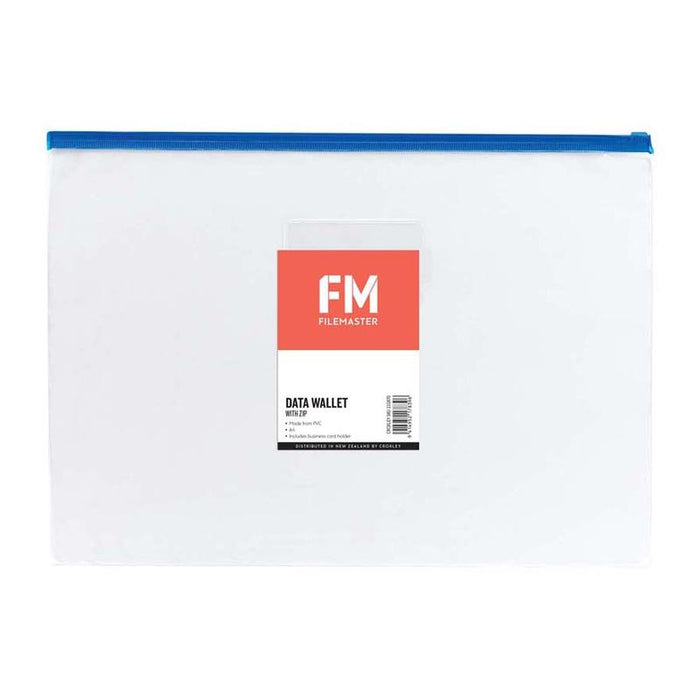 FM A4 Clear PVC Data Wallet with Zip - Assorted Colors 231870_3