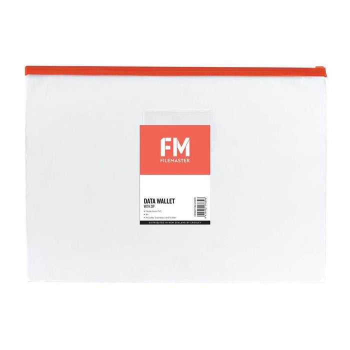 FM A4 Clear PVC Data Wallet with Zip - Assorted Colors 231870_4