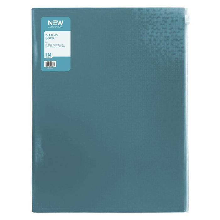 FM A4 Display Book 20 Pocket Zip Ocean Blue 12466512_1