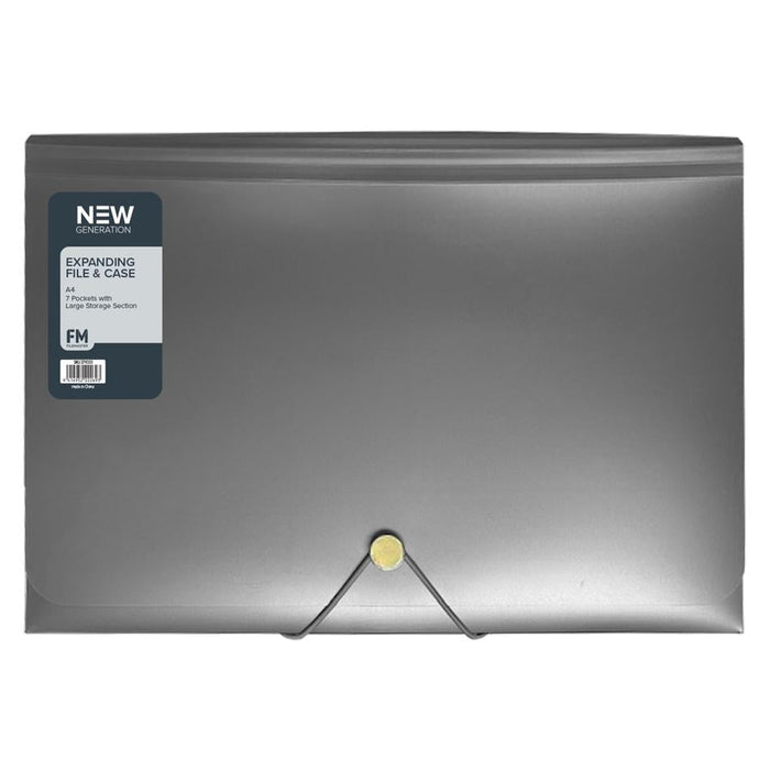 FM A4 Expanding File 7 Pocket Gunmetal Black 12466529_1
