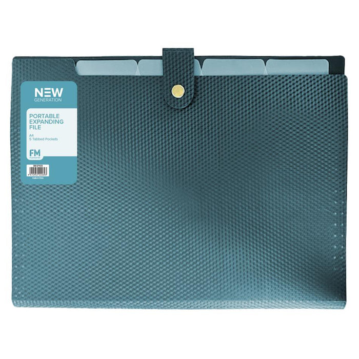FM A4 Portable Expanding File 5 Pocket Ocean Blue 12466538_1