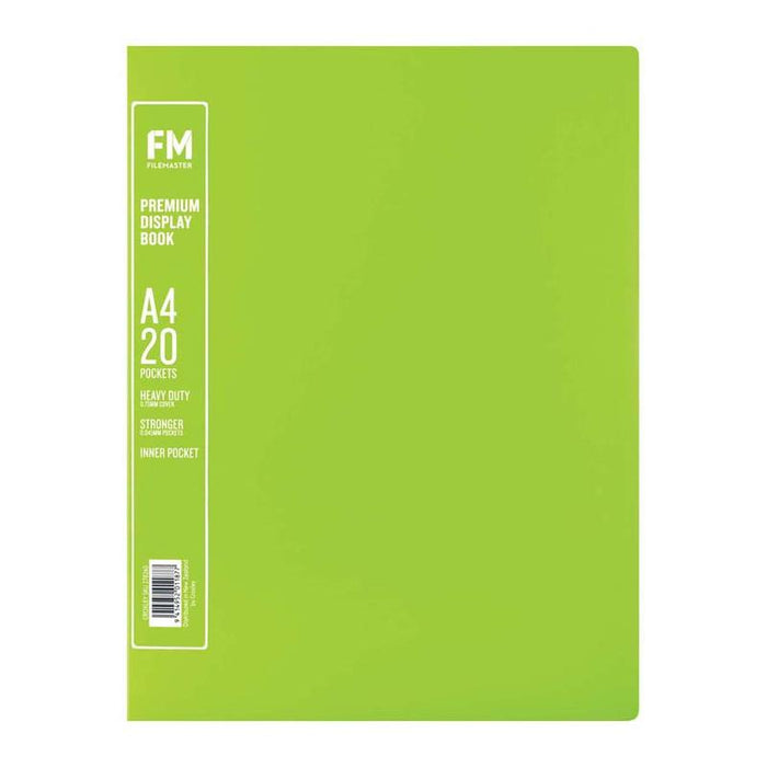 FM A4 Premium Display Book 20 Pocket Lime Green 278260_1