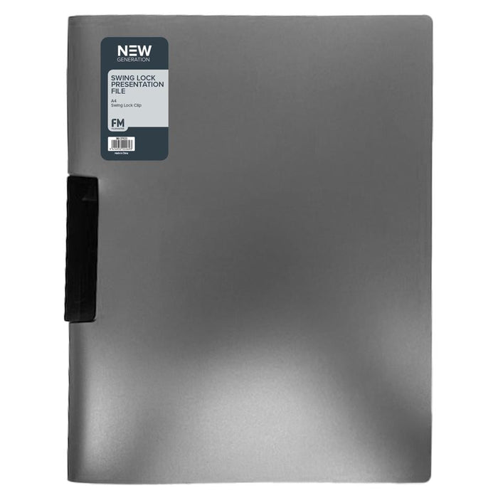 FM A4 Presentation File Gunmetal Black, Swing Lock, 40 Sheets_1