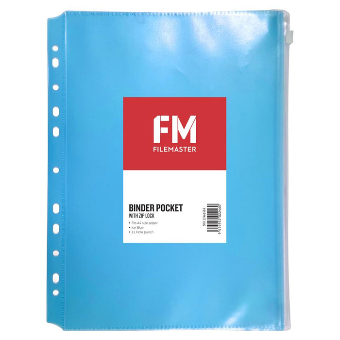 FM A4 Zip Lock Binder Pocket Ice Blue 12466569_1