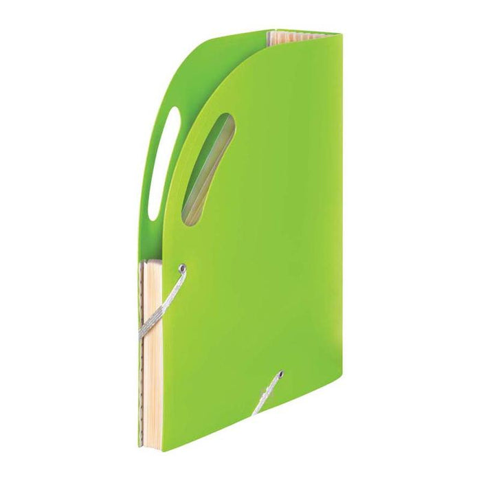 FM Expanding Magazine File - Lime Green, 13 Pockets, Durable_3