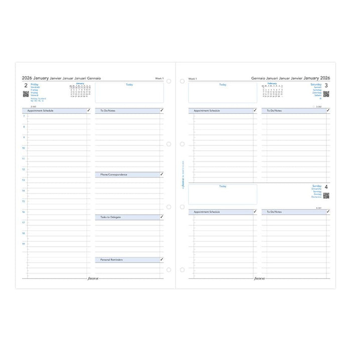 Filofax A4 Classic Day Per Page Refill 2026 1001681_2