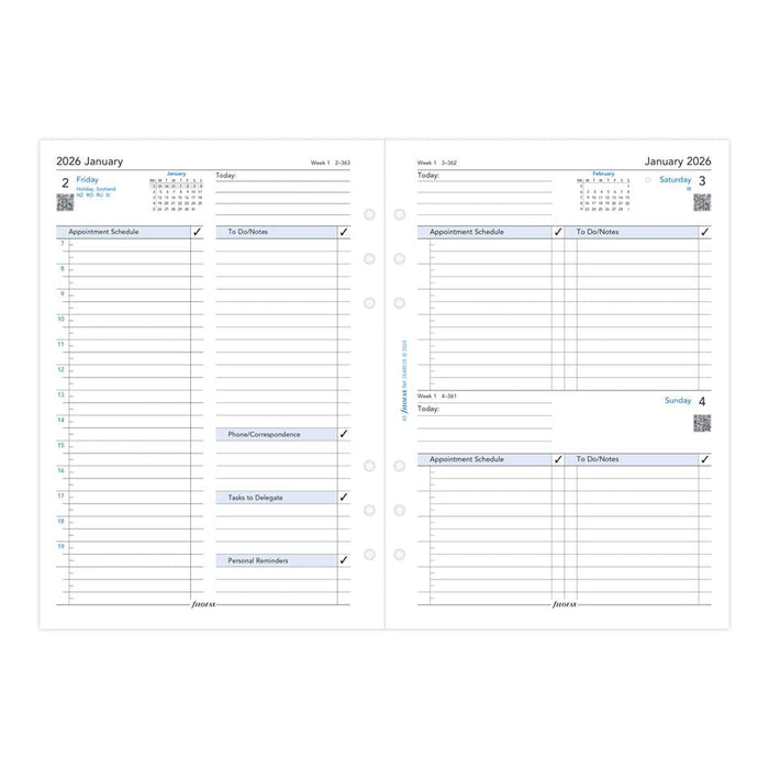 Filofax A5 2026 Business Day Per Page Refill 1001676_2