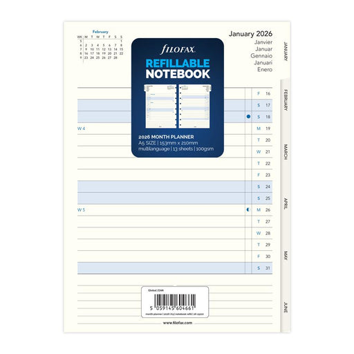 Filofax A5 Month Planner Refill 2026 - 100gsm Paper_1