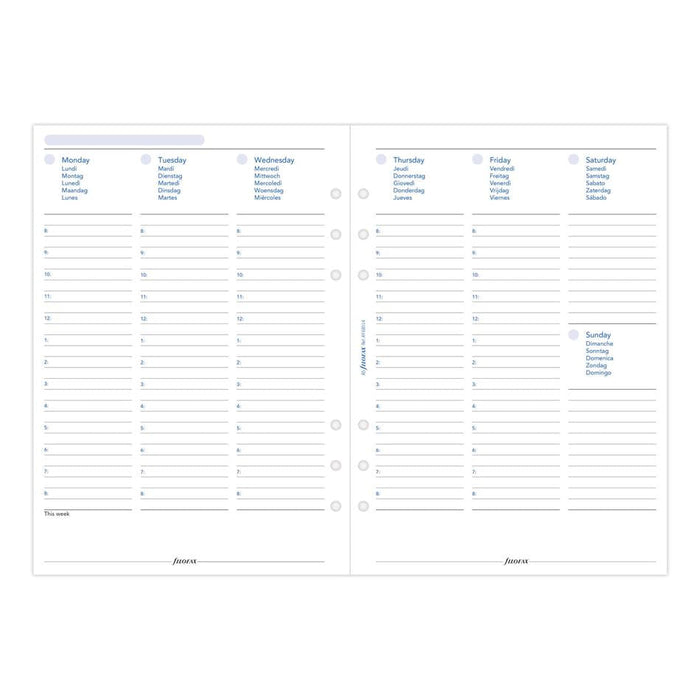 Filofax A5 Week to View Refill Diary Any Year FAY68514_2
