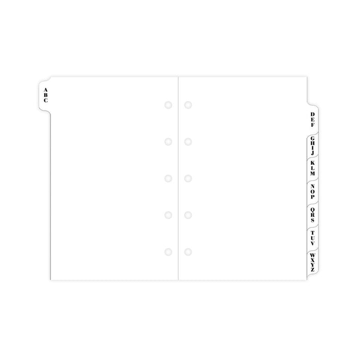 Filofax Mini A-Z Organiser Refill Index Tabs White F511674_2