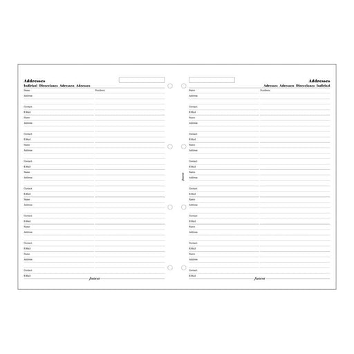 Filofax Organiser Refill Contacts A4 White F257075_2