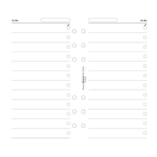 Filofax Organiser Refill Personal To Do Lists White F132204_2