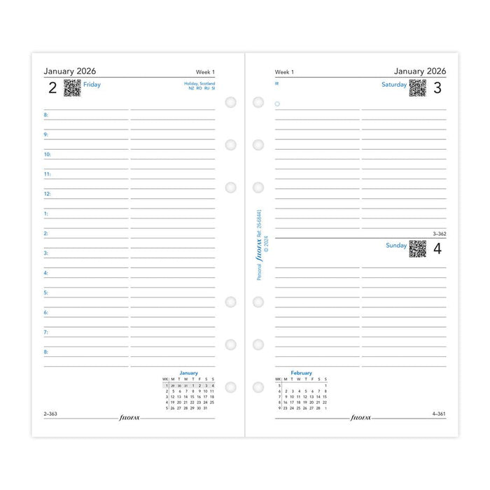 Filofax Personal Day Per Page Refill 2026 1001671_2