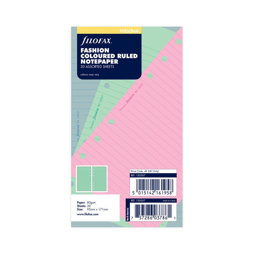 Filofax Personal Notepaper Refill Assorted Colours F130507_1
