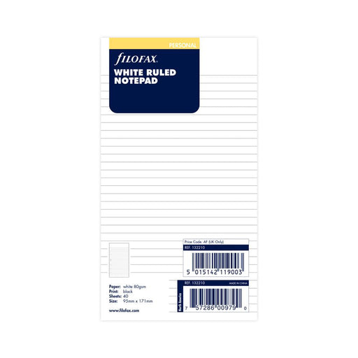 Filofax Personal Organiser Refill Ruled Notepad F132210_1