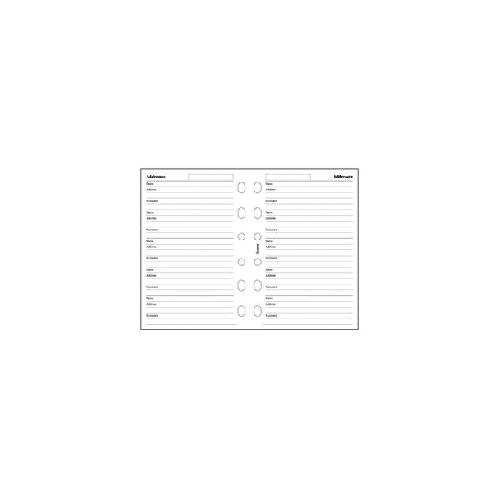 Filofax Pocket Contacts Organiser Refill 20 Sheets White F210201_2