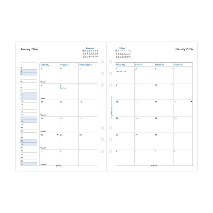 Filofax Refill Classic Month To View A5 2026 1001674_2