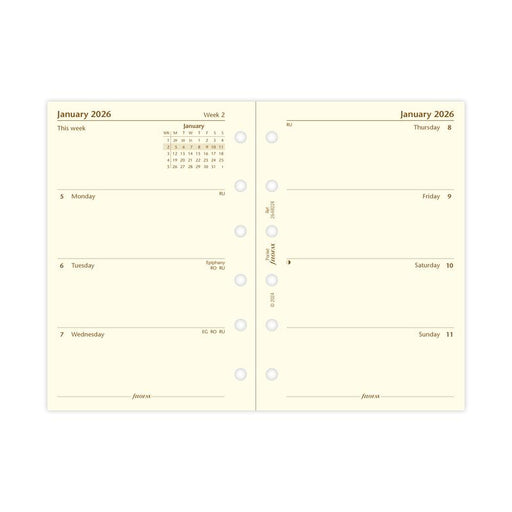 Filofax Refill Classic WTV Pocket Cotton Cream 2026 1001660_2