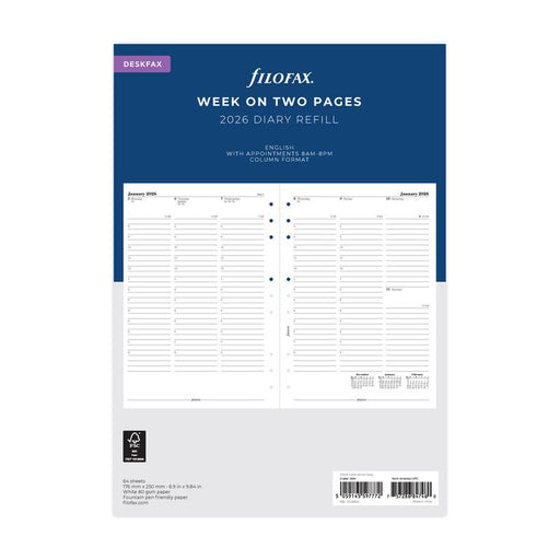 Filofax Refill Classic WTV With Appts Vertical Deskfax 2026 1001678_1