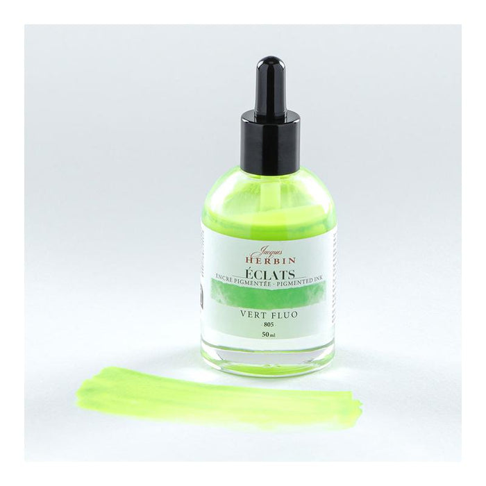Jacques Herbin Eclats Pigmented Ink Fluoro Green 50ml C16805T_3