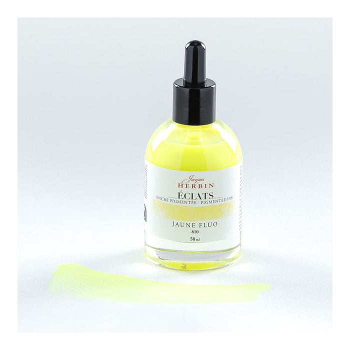 Jacques Herbin Eclats Pigmented Ink Fluoro Yellow 50ml C16810T_3