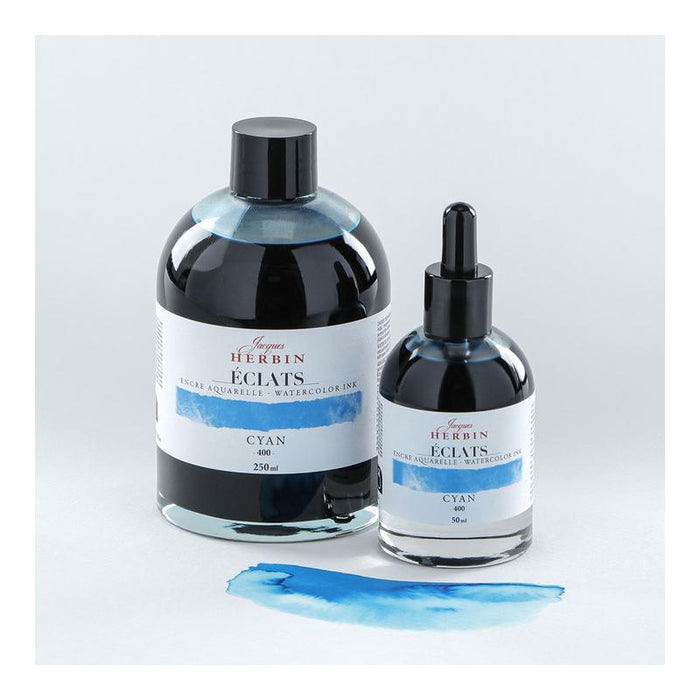 Jacques Herbin Eclats Watercolour Ink 400 Cyan 250ml C18400T_3